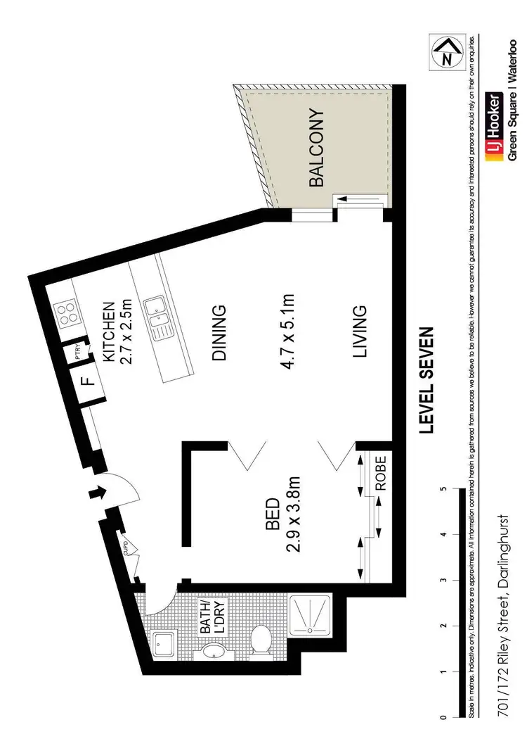 Floorplan of Homely apartment listing, 701/172 Riley Street, Darlinghurst NSW 2010