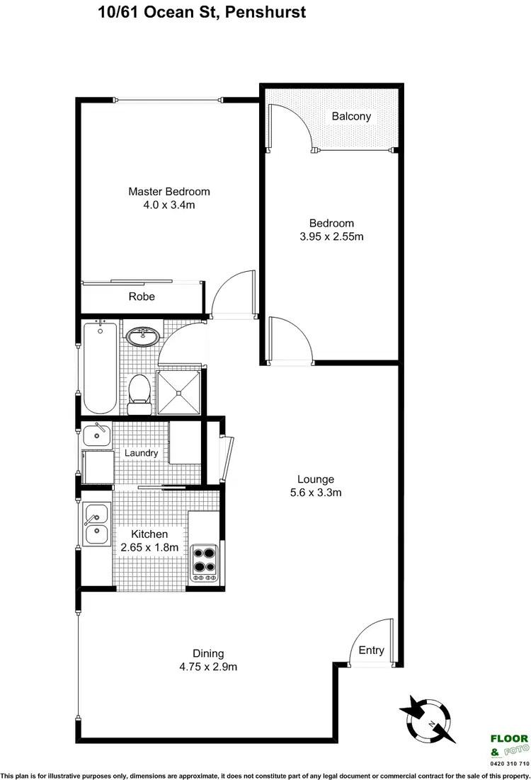 Floorplan of Homely unit listing, 10/61 Ocean Street, Penshurst NSW 2222