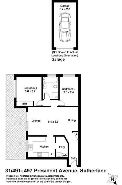Floorplan of Homely unit listing, 31/491-497 President Avenue, Sutherland NSW 2232