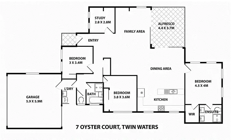 Floorplan of Homely house listing, 7 Oyster Court, Twin Waters QLD 4564
