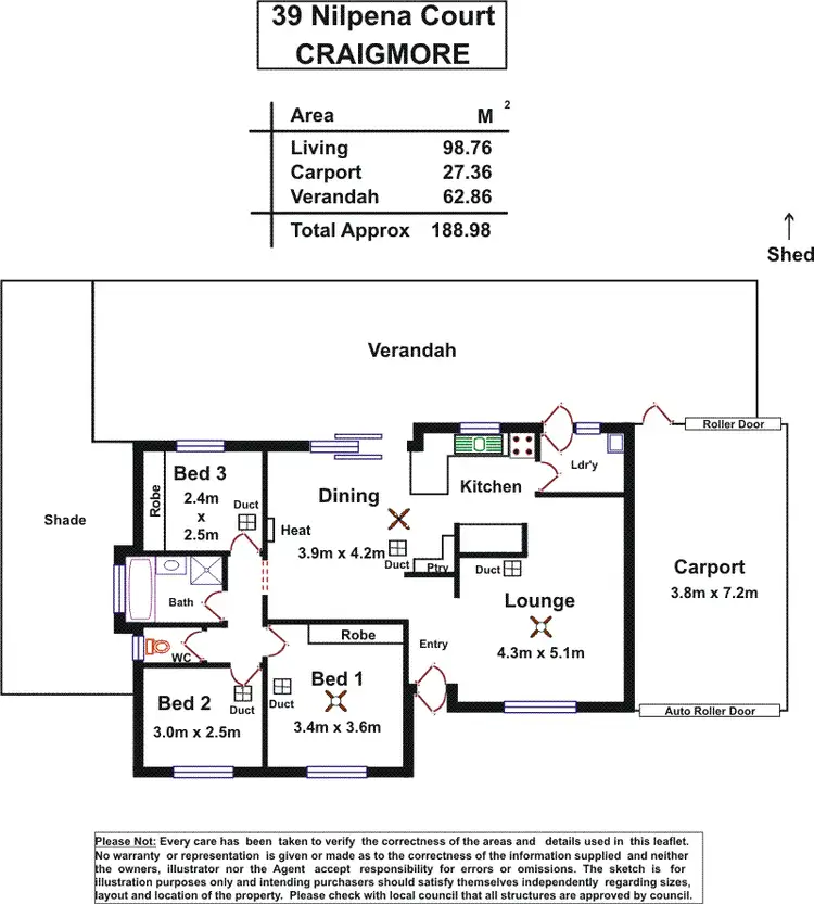 Floorplan of Homely house listing, 39 Nilpena Court, Craigmore SA 5114
