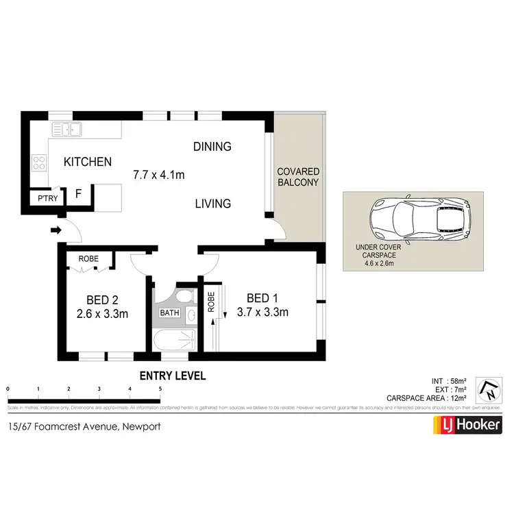 Floorplan of Homely unit listing, 15/67 Foamcrest Avenue, Newport NSW 2106