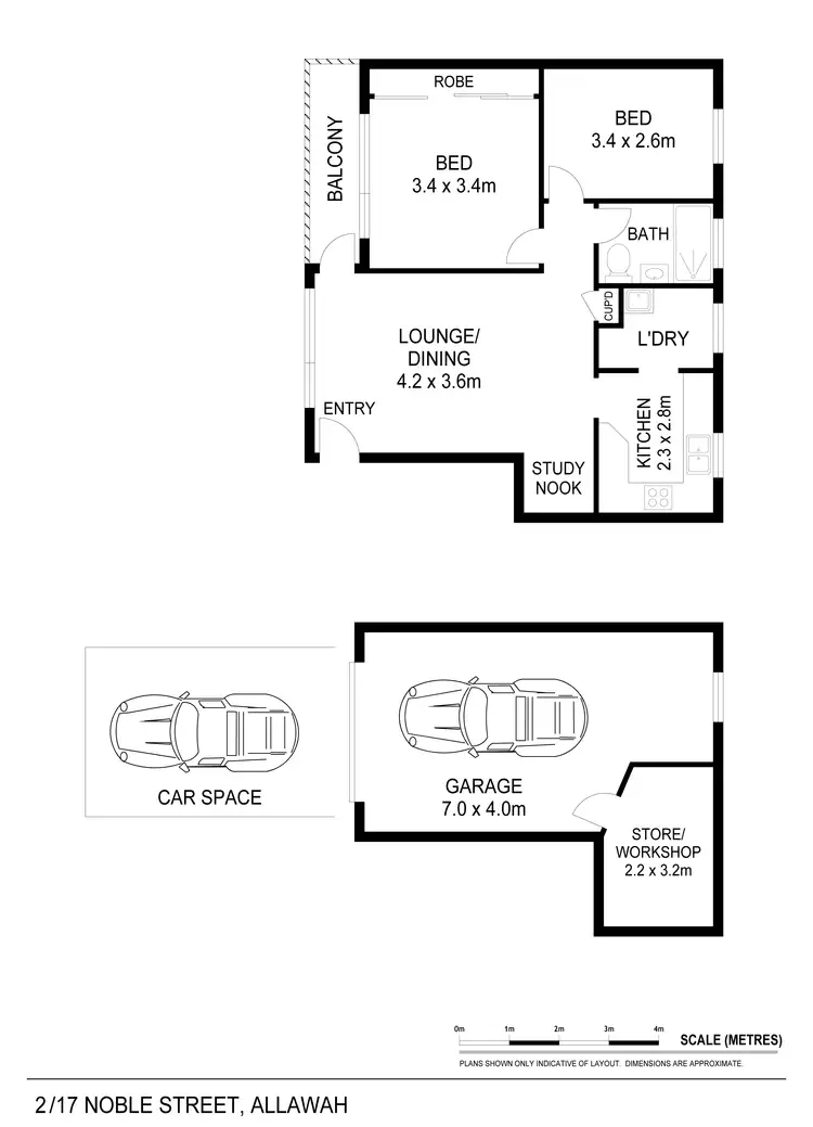 Floorplan of Homely unit listing, Unit 2/17 Noble Street, Allawah NSW 2218