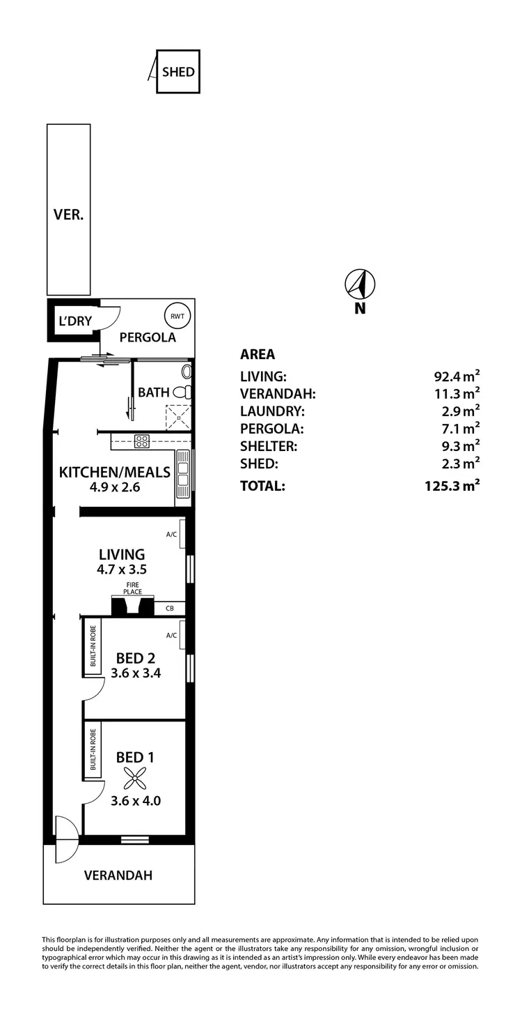 Floorplan of Homely villa listing, 2/10A Bennett Street, Thebarton SA 5031