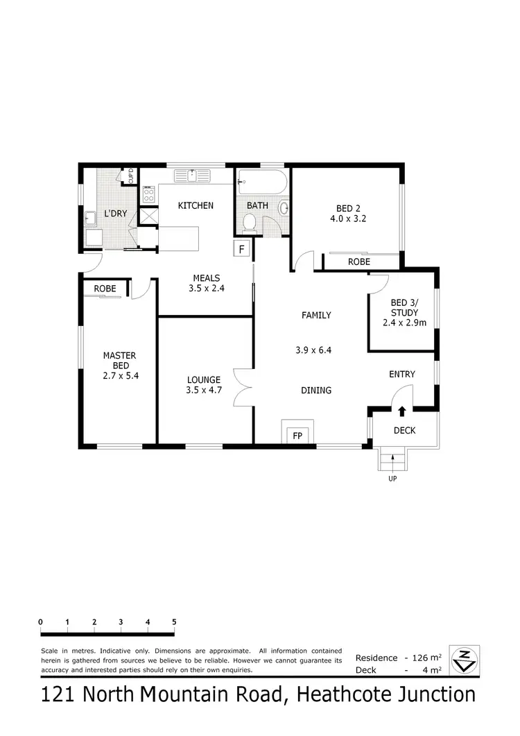 Floorplan of Homely house listing, 121 North Mountain Road, Heathcote Junction VIC 3758