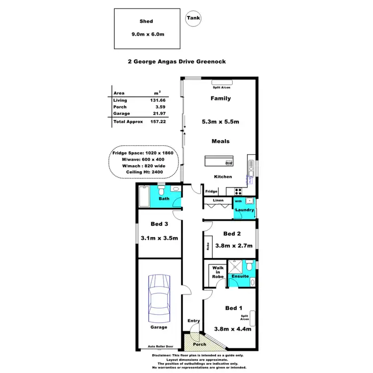 Floorplan of Homely house listing, 2 George Angas Drive, Greenock SA 5360