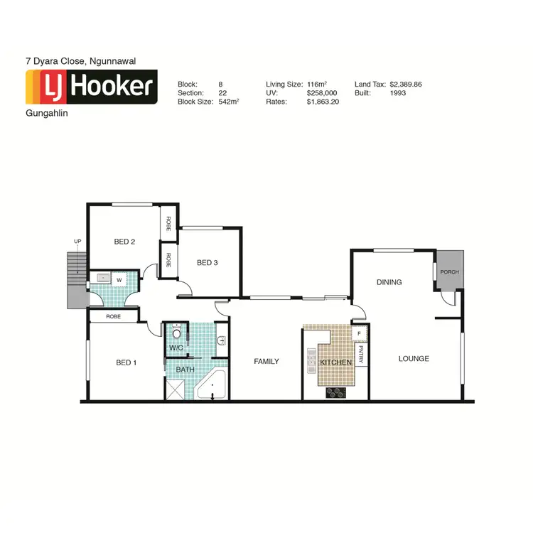 Floorplan of Homely house listing, 7 Dyara Close, Ngunnawal ACT 2913