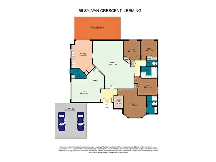 Floorplan of Homely house listing, 56 Sylvan Crescent, Leeming WA 6149