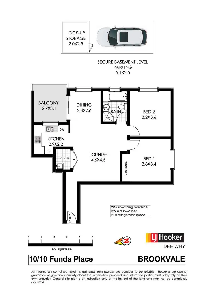 Floorplan of Homely unit listing, 10/10 Funda Place, Brookvale NSW 2100