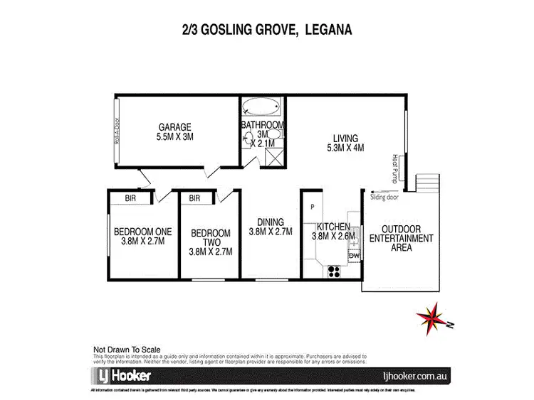 Floorplan of Homely unit listing, 2/3 Gosling Grove, Legana TAS 7277