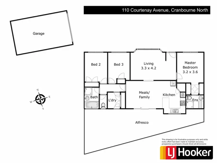 Floorplan of Homely house listing, 110 Courtenay Avenue, Cranbourne North VIC 3977