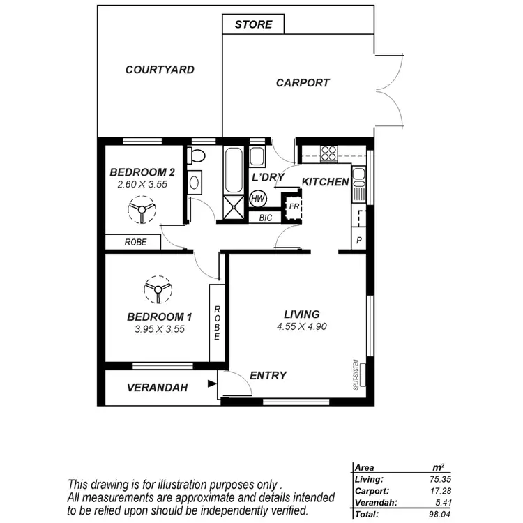 Floorplan of Homely unit listing, 1/11 Lurline Avenue, Gilles Plains SA 5086