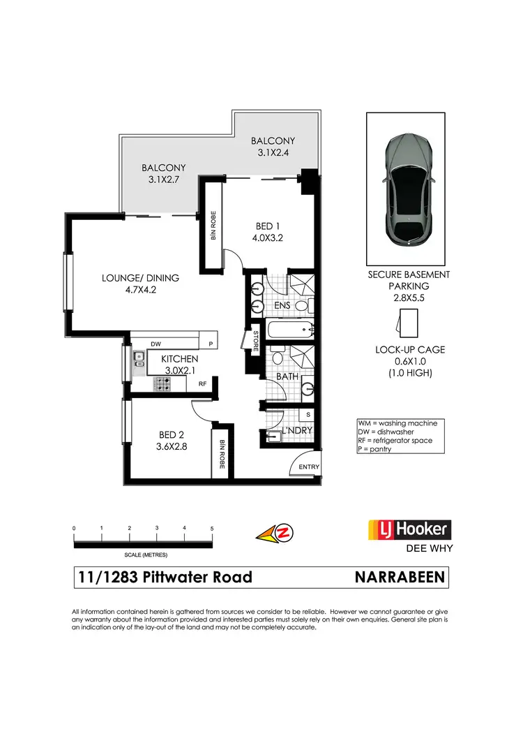 Floorplan of Homely apartment listing, 11/1283 Pittwater Road, Narrabeen NSW 2101