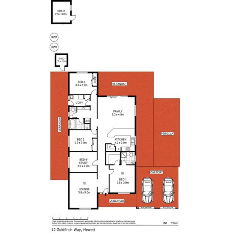Floorplan of Homely house listing, 12 Goldfinch Way, Hewett SA 5118
