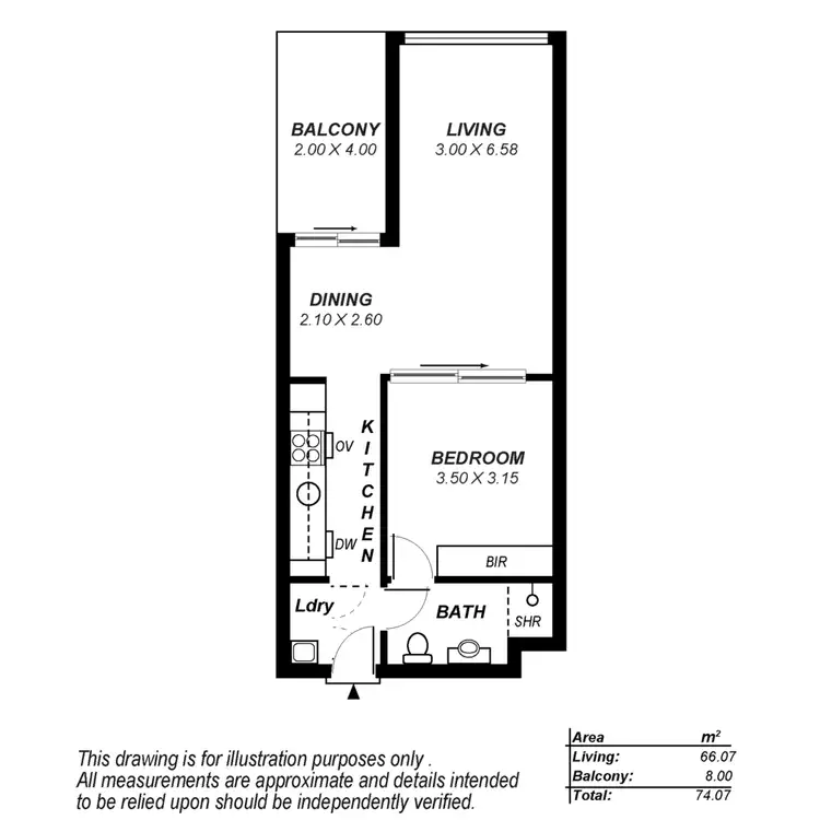 Floorplan of Homely unit listing, 320/160 Grote Street, Adelaide SA 5000