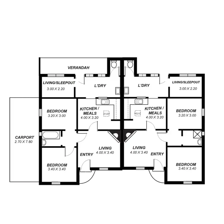 Floorplan of Homely house listing, 34 & 36 Railway Terrace, Kilburn SA 5084