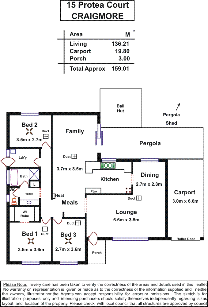 Floorplan of Homely house listing, 15 Protea Court, Craigmore SA 5114