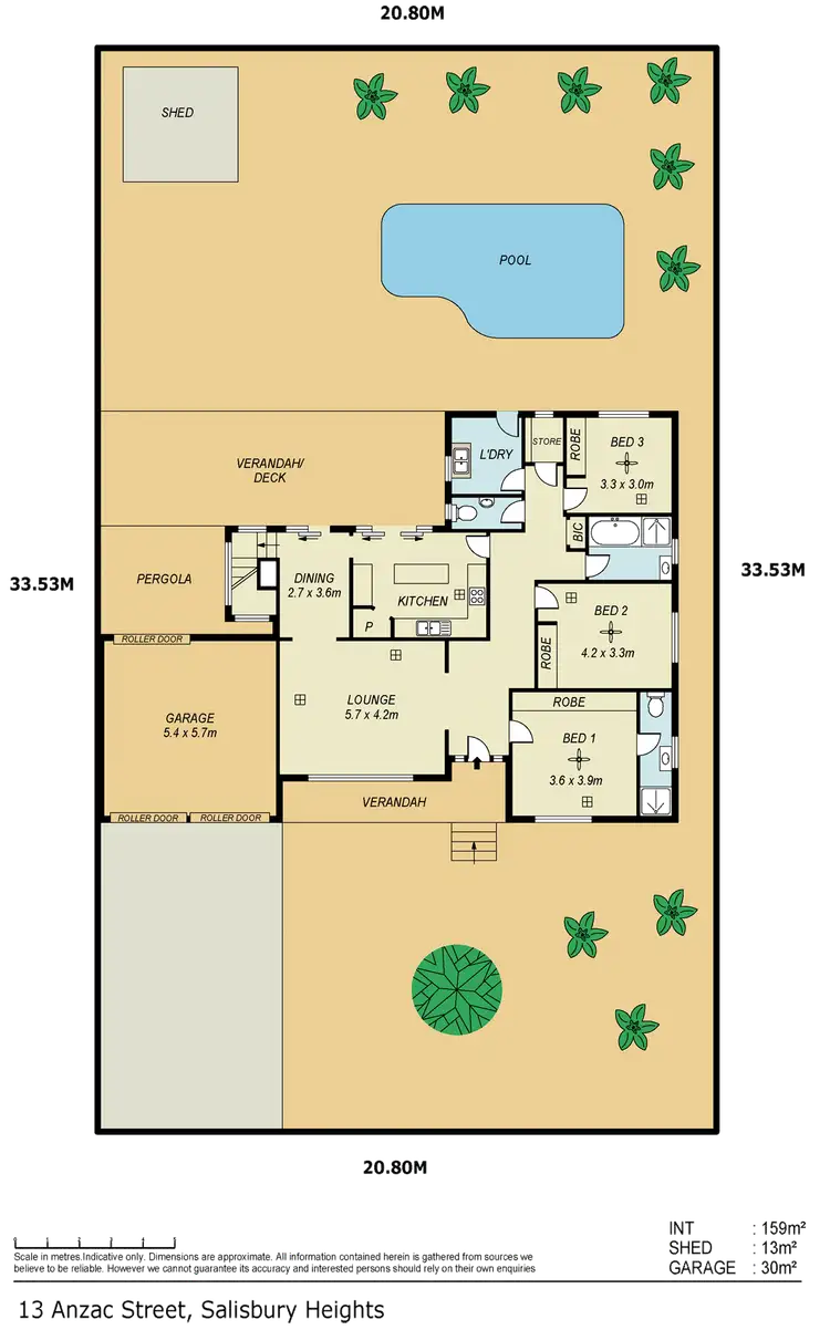 Floorplan of Homely house listing, 13 Anzac Street, Salisbury Heights SA 5109
