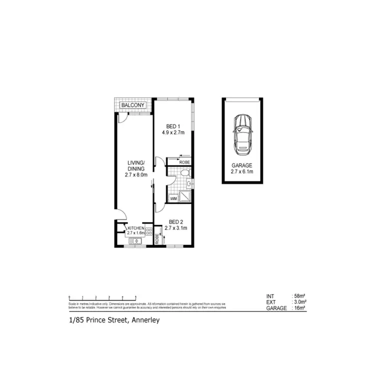 Floorplan of Homely unit listing, 1/85 Prince Street, Annerley QLD 4103
