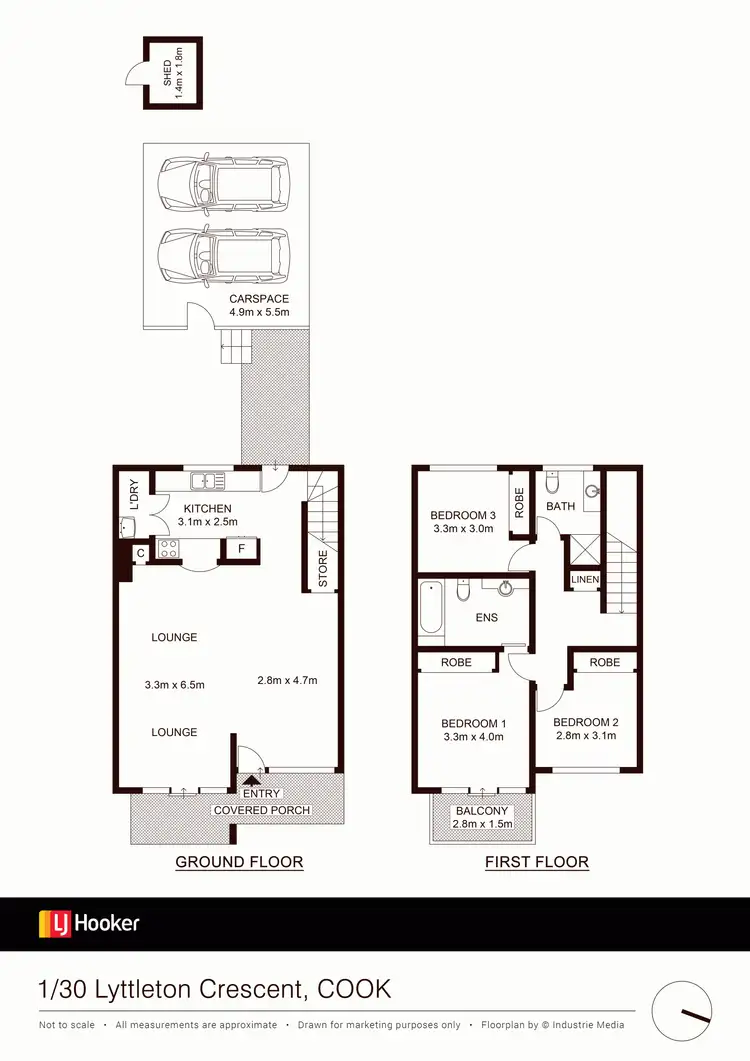 Floorplan of Homely townhouse listing, 1/30 Lyttleton Crescent, Cook ACT 2614