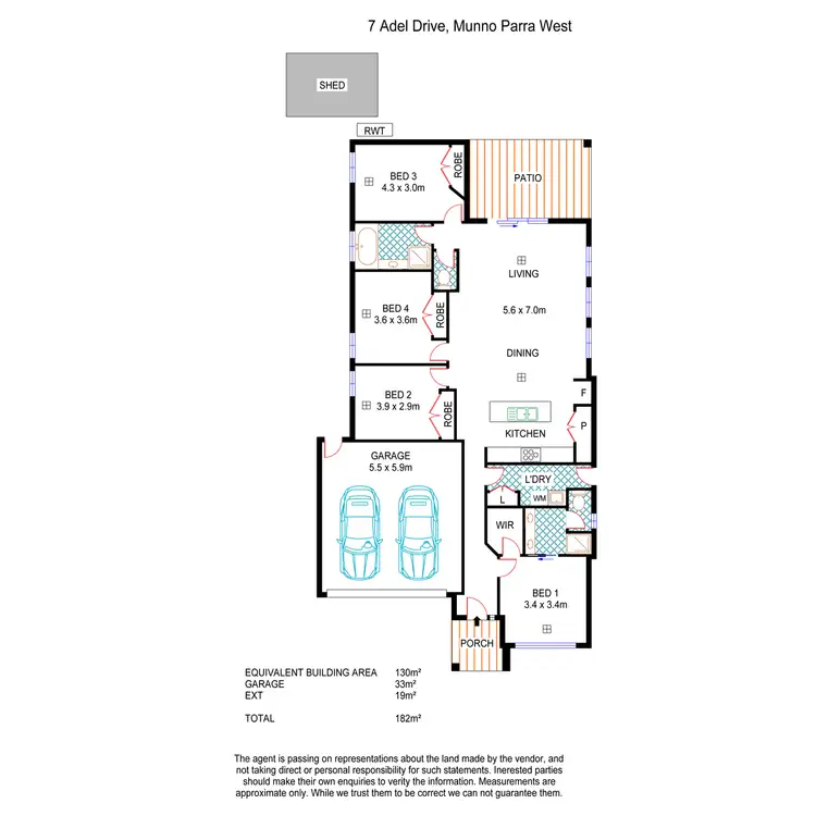 Floorplan of Homely house listing, 7 Adel Drive, Munno Para West SA 5115