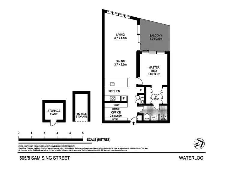 Floorplan of Homely apartment listing, 505/8 Sam Sing Street, Waterloo NSW 2017
