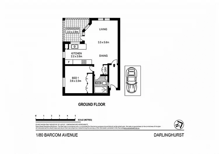 Floorplan of Homely apartment listing, 1/80 Barcom Avenue, Darlinghurst NSW 2010