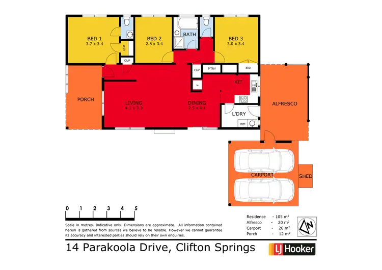 Floorplan of Homely house listing, 14 Parrakoola Drive, Clifton Springs VIC 3222