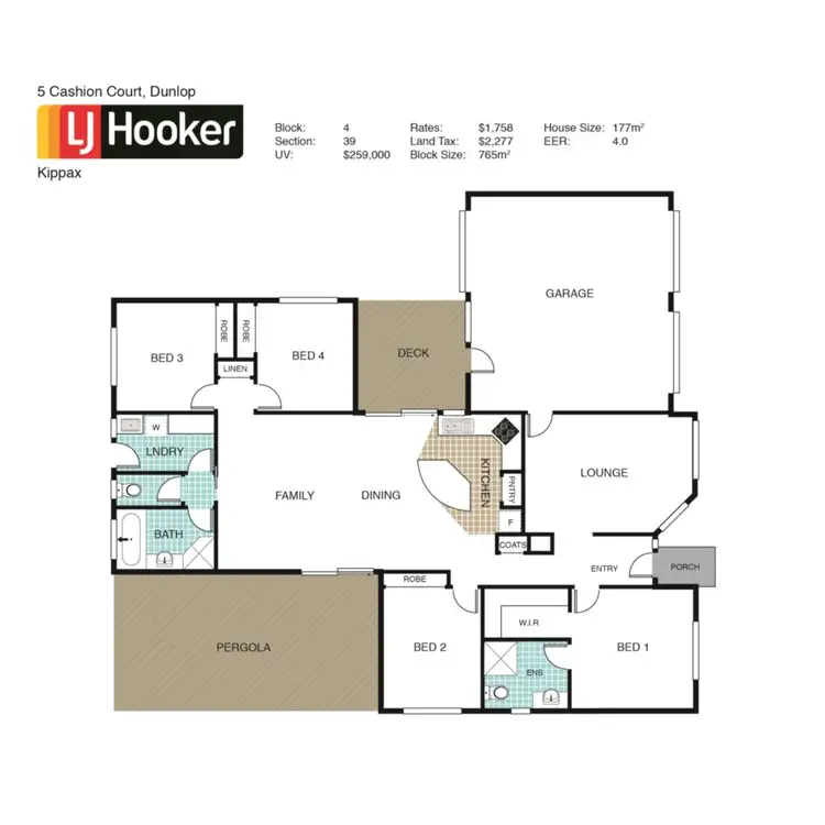 Floorplan of Homely house listing, 5 Cashion Court, Dunlop ACT 2615