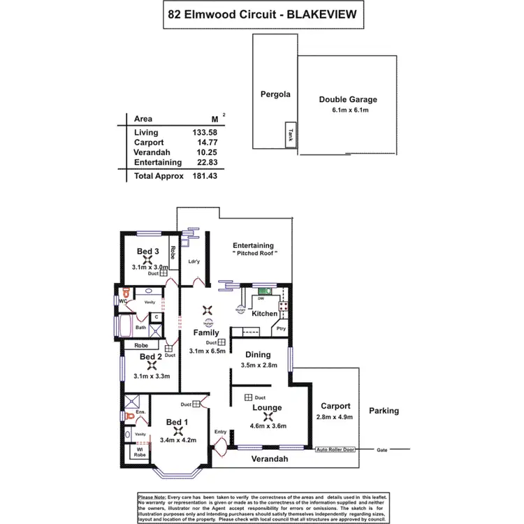 Floorplan of Homely house listing, 82 Elmwood Circuit, Blakeview SA 5114