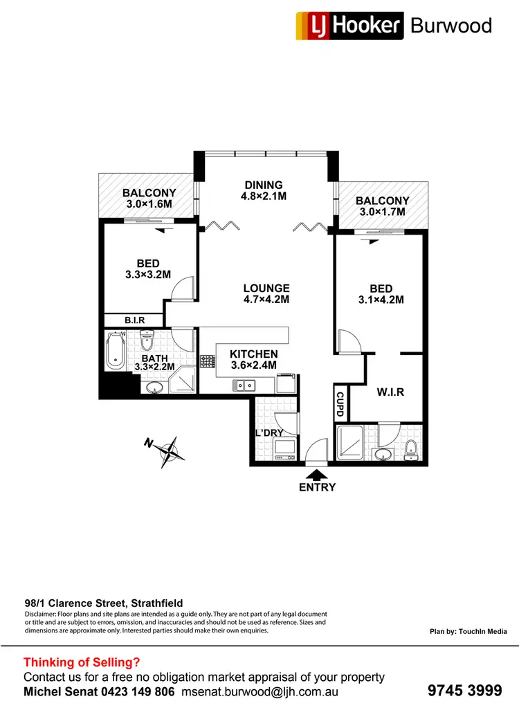 Floorplan of Homely unit listing, 98/1 Clarence Street, Strathfield NSW 2135