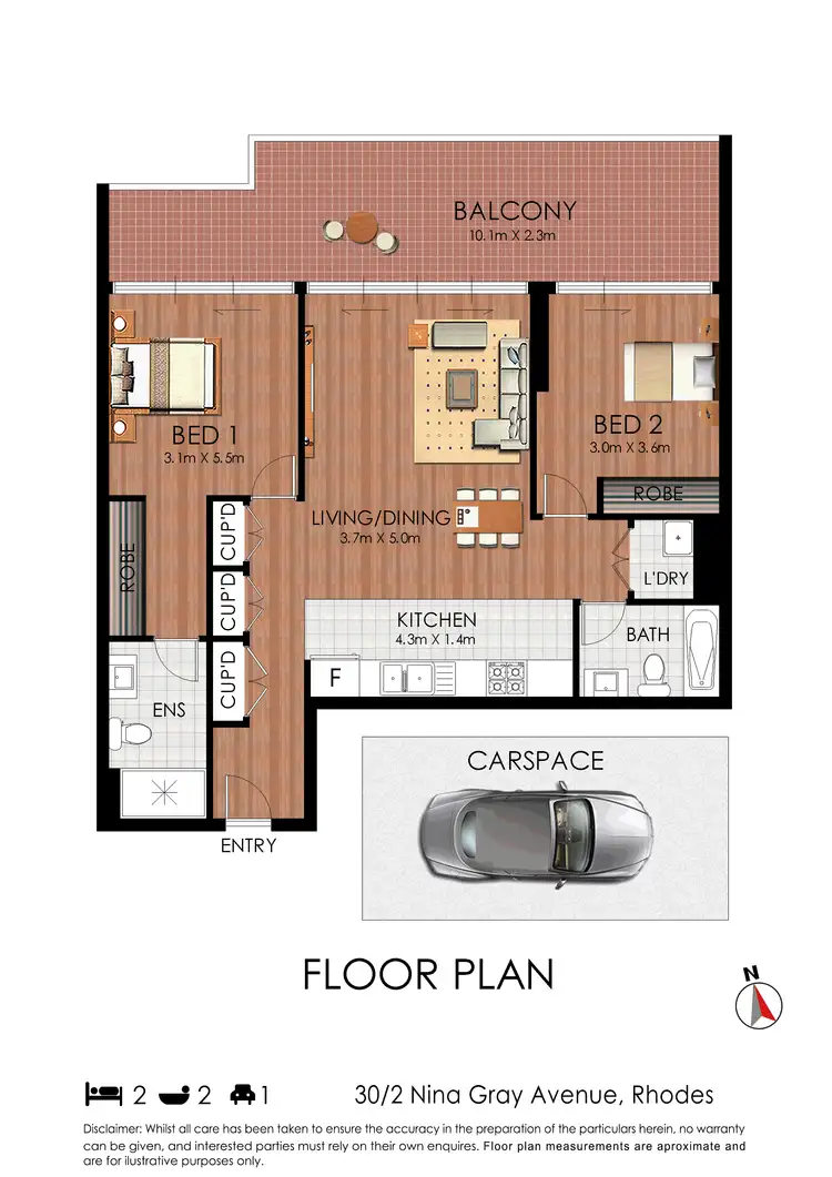 Floorplan of Homely unit listing, 30/2 Nina Gray Ave, Rhodes NSW 2138