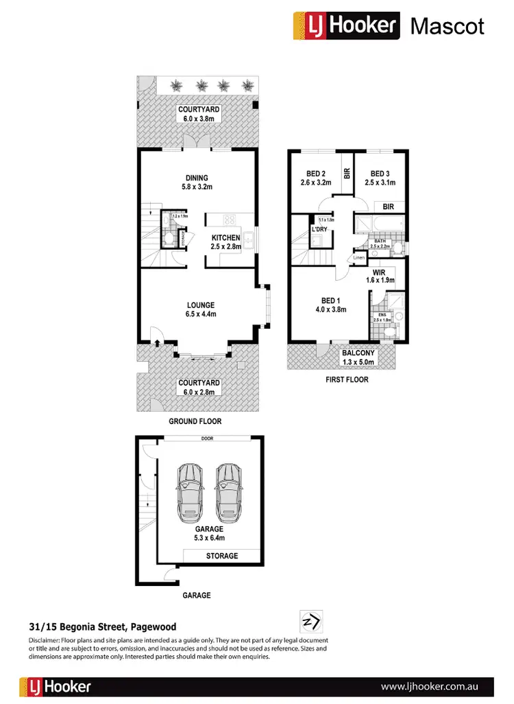 Floorplan of Homely townhouse listing, 31/15 Begonia Street, Pagewood NSW 2035