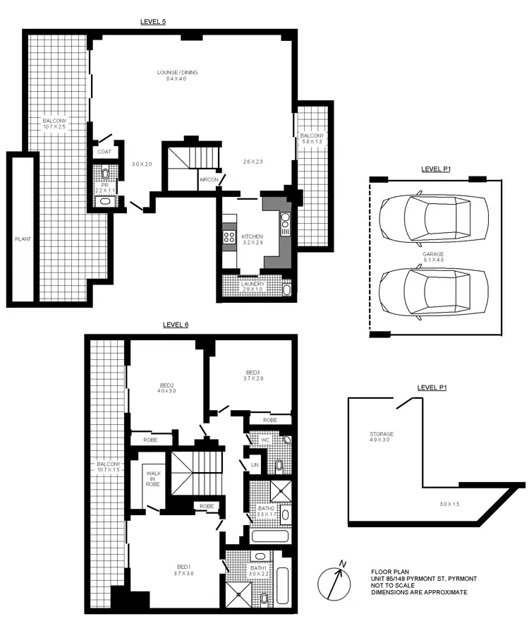Floorplan of Homely apartment listing, 85/149 Pyrmont Street, Pyrmont NSW 2009
