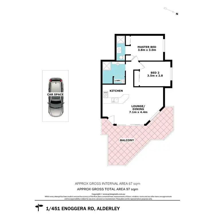 Floorplan of Homely unit listing, 1/451 Enoggera Road, Alderley QLD 4051
