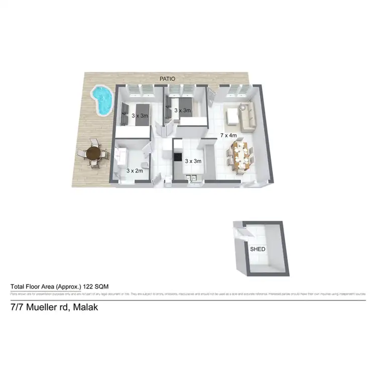 Floorplan of Homely unit listing, 7/50 Abbott Crescent, Malak NT 812