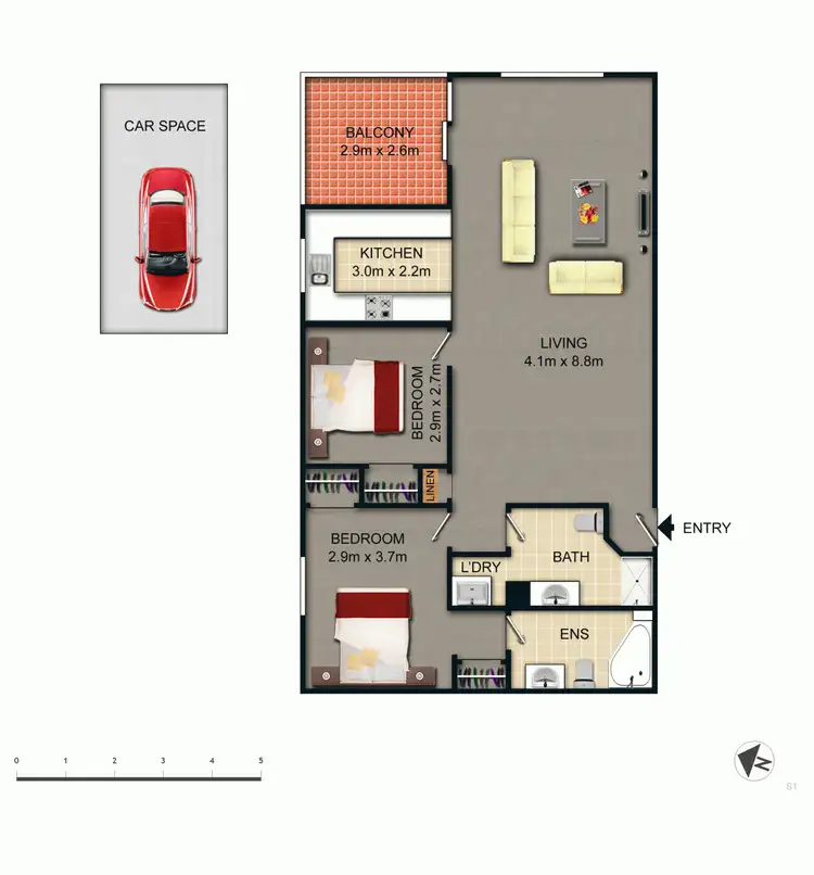 Floorplan of Homely apartment listing, 44/72 Wentworth Avenue, Kingston ACT 2604