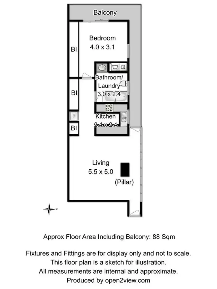 Floorplan of Homely apartment listing, 4B/33 Tower Road, New Town TAS 7008