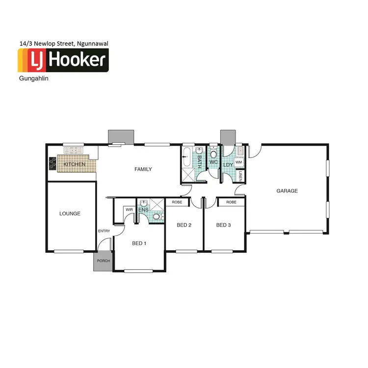Floorplan of Homely townhouse listing, 14/3 Newlop, Ngunnawal ACT 2913