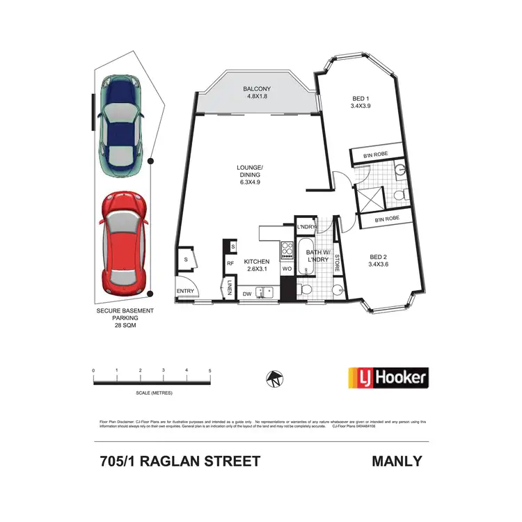 Floorplan of Homely apartment listing, 705/1 Raglan Street, Manly NSW 2095