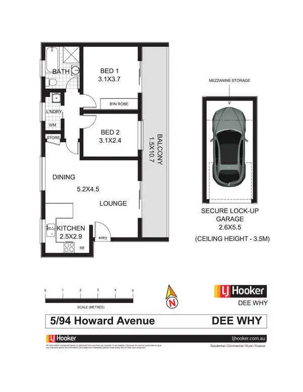 Floorplan of Homely unit listing, 5/94 Howard Avenue, Dee Why NSW 2099