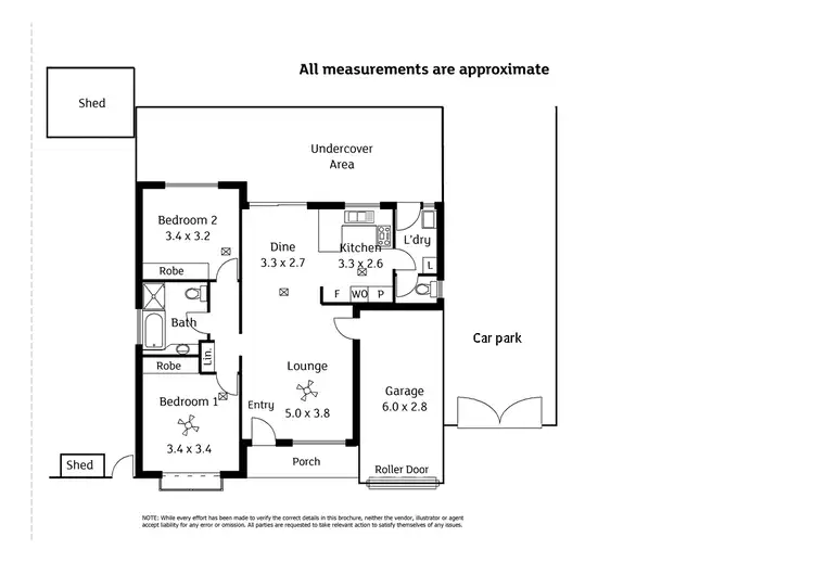 Floorplan of Homely unit listing, 1/120 Wills Street, Peterhead SA 5016