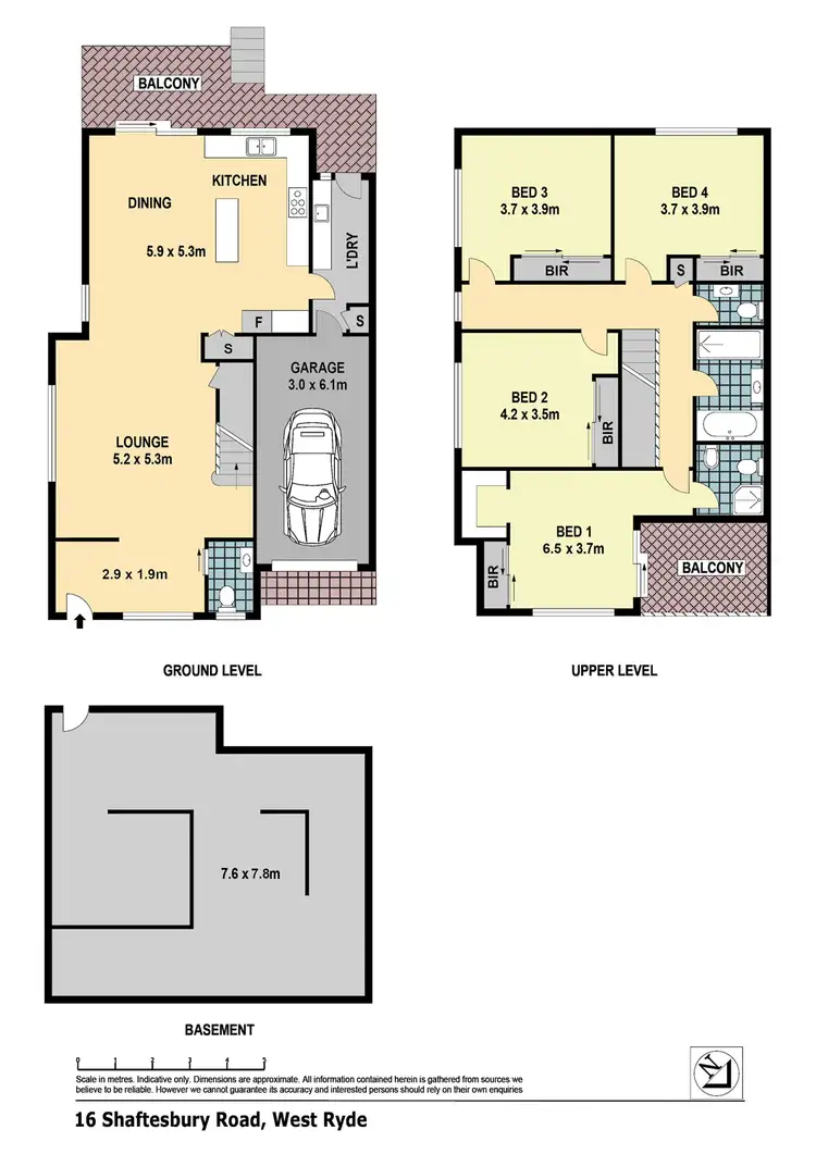 Floorplan of Homely semi-detached listing, 16 Shaftsbury Road, West Ryde NSW 2114