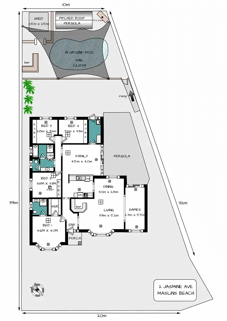 Floorplan of Homely house listing, 2 Jasmine Avenue, Maslin Beach SA 5170