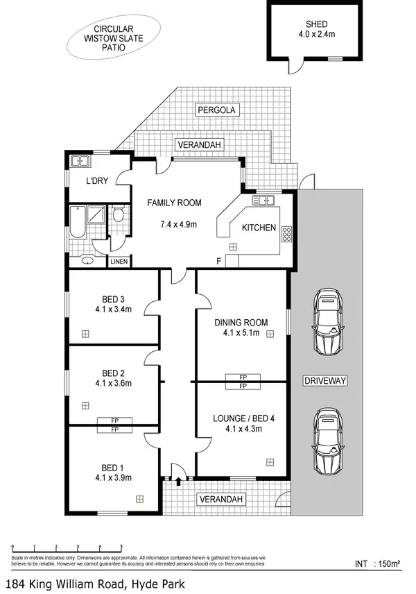 Floorplan of Homely house listing, 184 King William Road, Hyde Park SA 5061