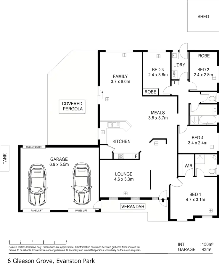 Floorplan of Homely house listing, 6 Gleeson Grove, Evanston Park SA 5116