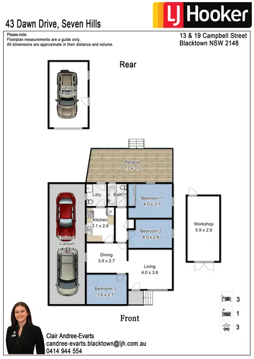 Floorplan of Homely house listing, 43 Dawn Drive, Seven Hills NSW 2147