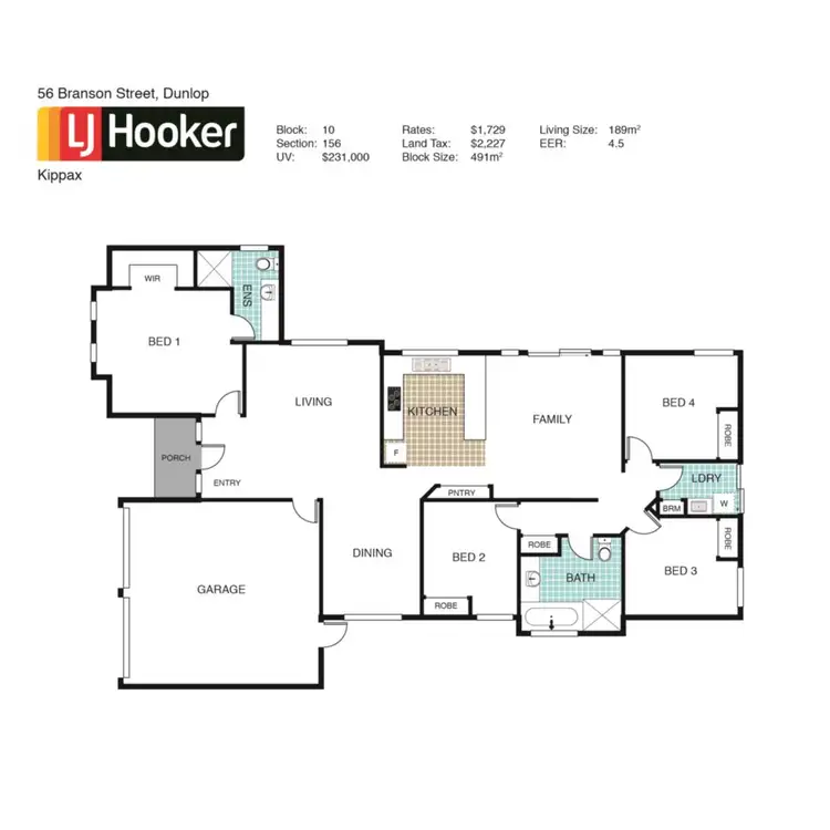 Floorplan of Homely house listing, 56 Branson Street, Dunlop ACT 2615