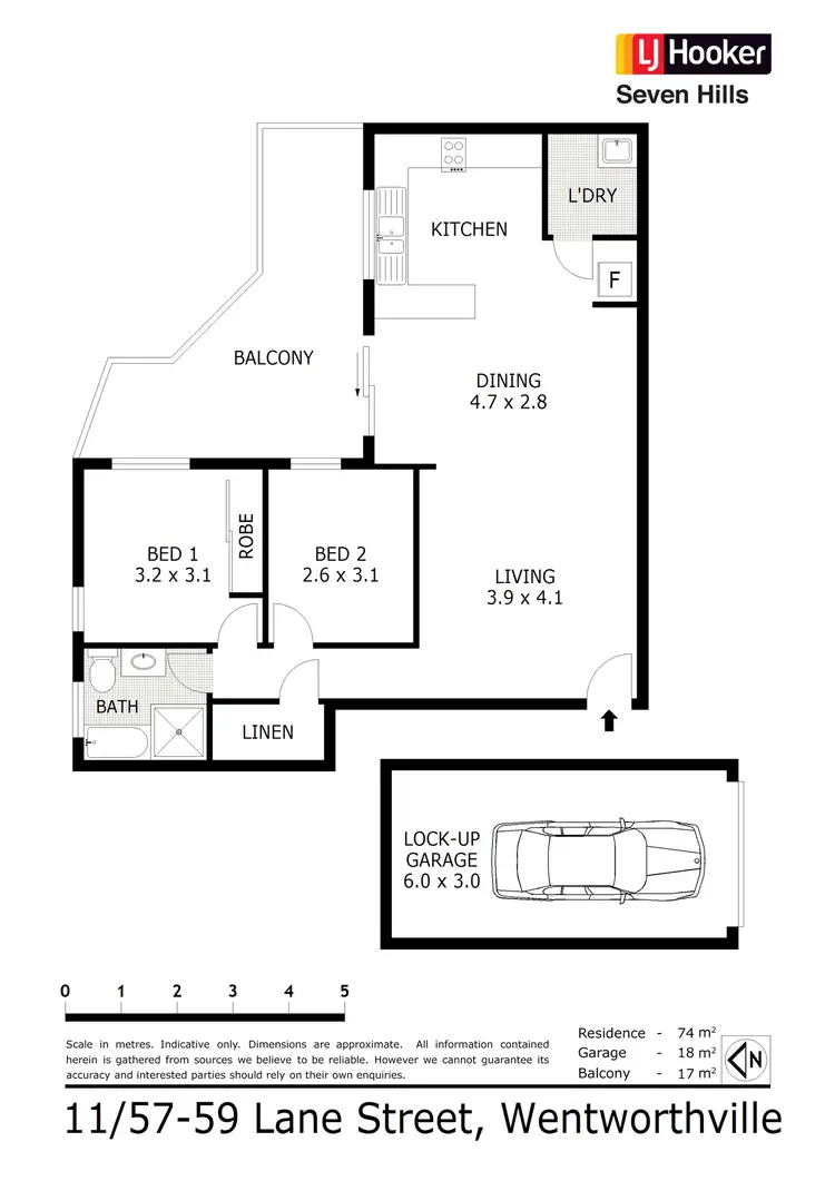 Floorplan of Homely unit listing, 11/57-59 Lane Street, Wentworthville NSW 2145