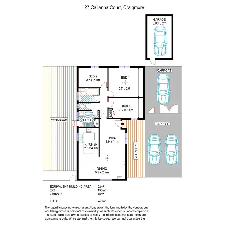 Floorplan of Homely house listing, 27 Callanna Court, Craigmore SA 5114